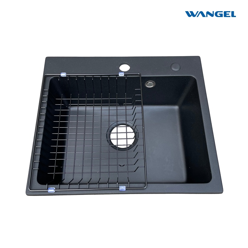 Wangel Topmount Granite Composite Square Single Bowl Kitchen Sink