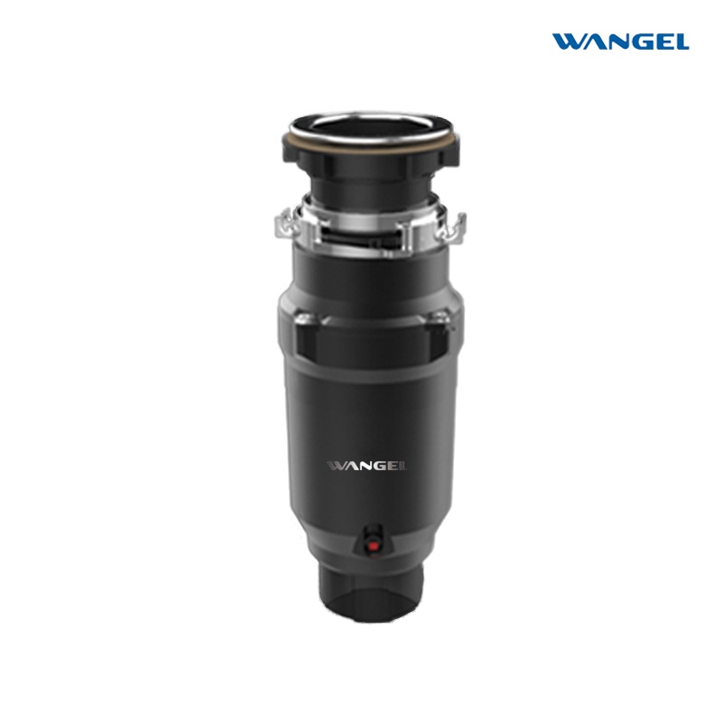 Wangel Disposer with Control Activation 3/4 or 1/2 HP Garbage Disposal with Sound Reduction, Power Cord Included, Black/White