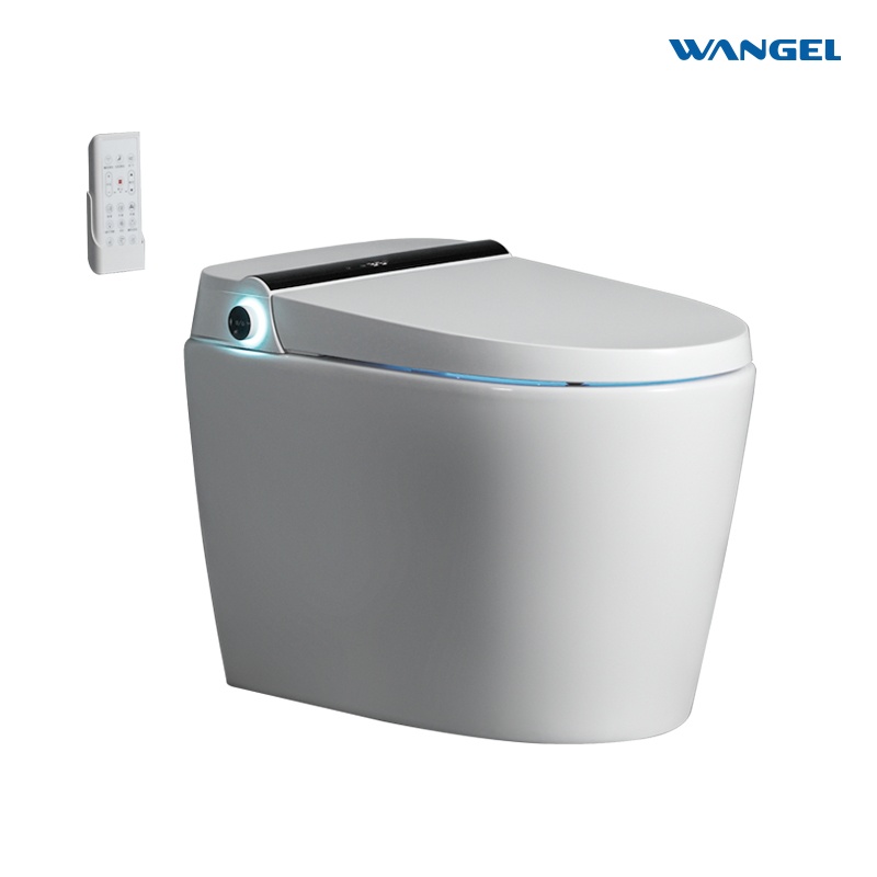 Wangel Intelligent Elongated Bidet Toilet – Hands-Free Open/Close – Instant Heated Water, Dryer, & Seat – Quick Drying Cyclone-Dri Tech, Walk Away Auto Power-Flush, Auto Night Light